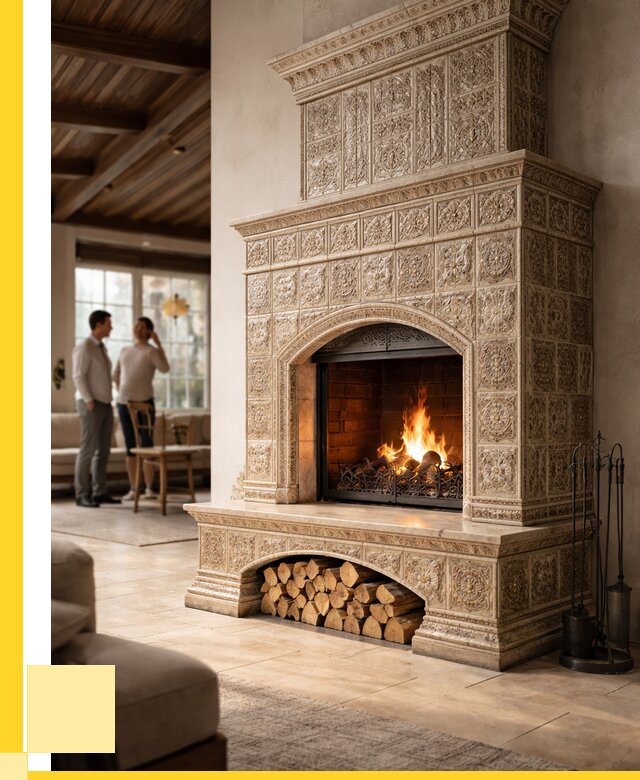 Купить изразцовый камин в Когалыме от 258450 р. | ЭриданКгл