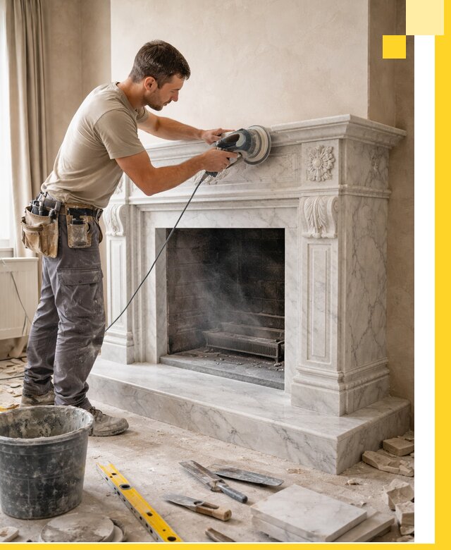 Изготовление и установка мраморных каминов в Когалыме под ключ