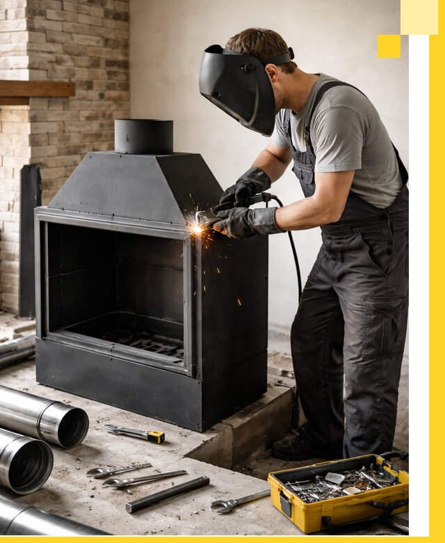 Продажа и установка металлических каминов в Когалыме под ключ