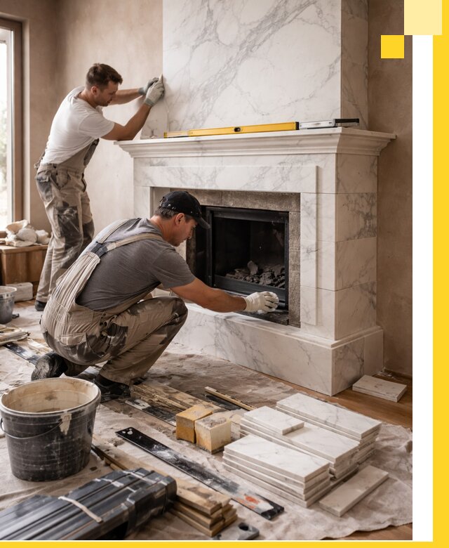 Отделка каминов в Когалыме качественные облицовочные работы