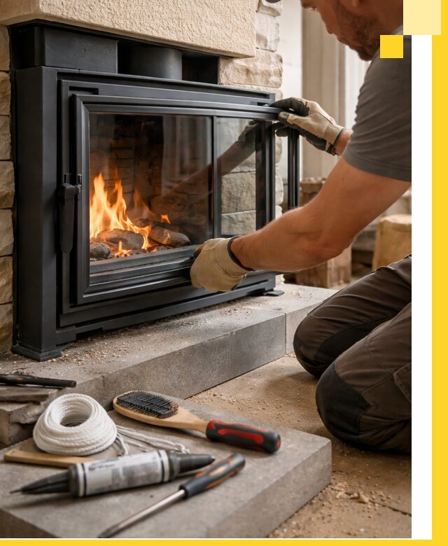 Производство, монтаж и доставка каминов со стеклом в Когалыме