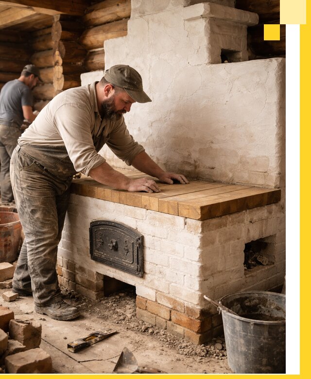 Проектирование и установка русской печи с лежанкой в Когалыме