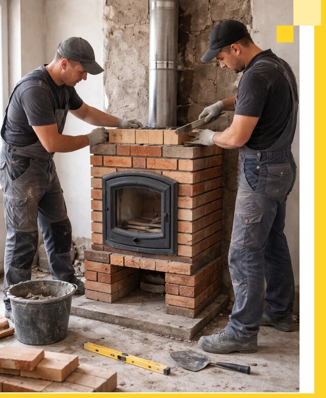 Монтаж печи камина под ключ в Когалыме с гарантией и пусконаладкой