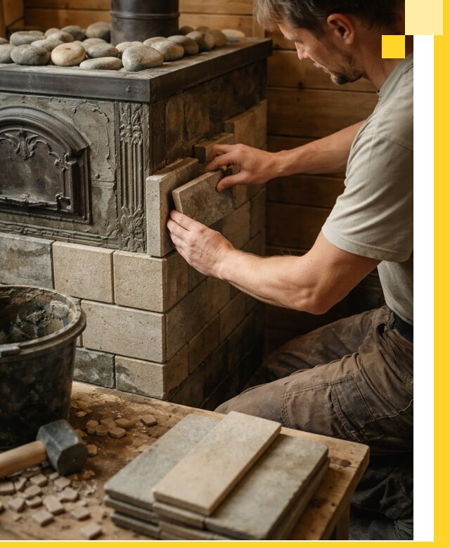 Облицовка банных печей в Когалыме профессиональная отделка