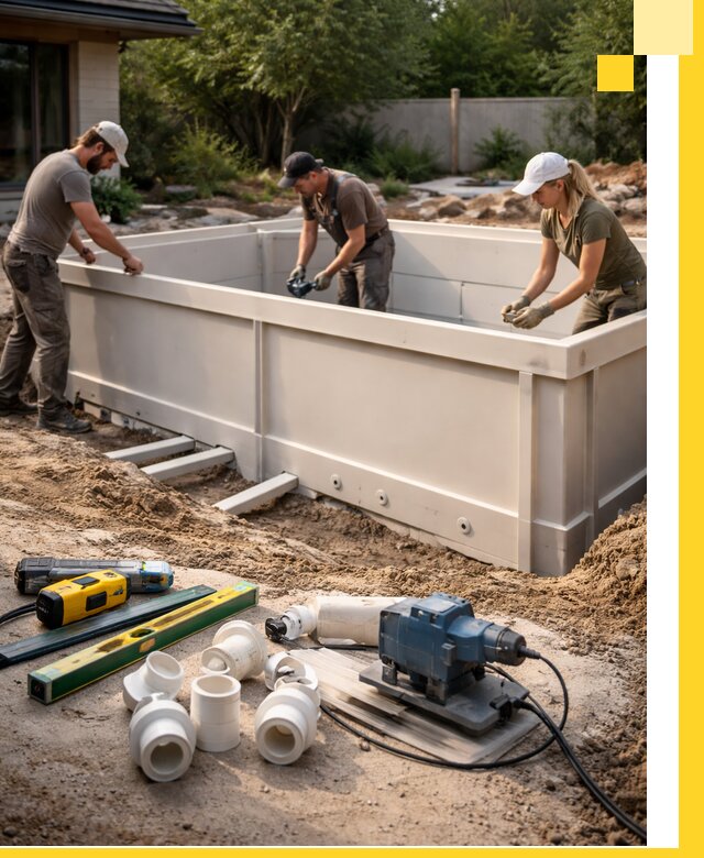 Установка полипропиленовых бассейнов под ключ в Когалыме