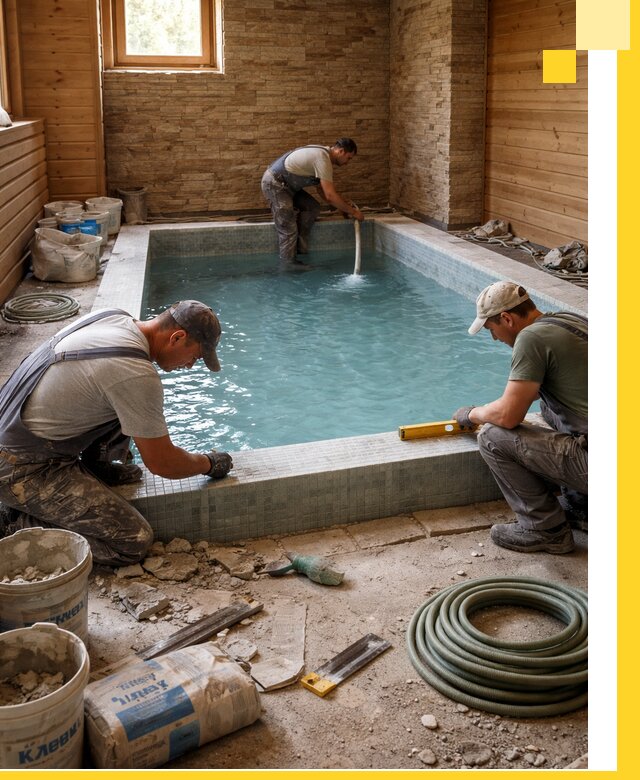 Проектирование и строительство бассейнов для бани в Когалыме