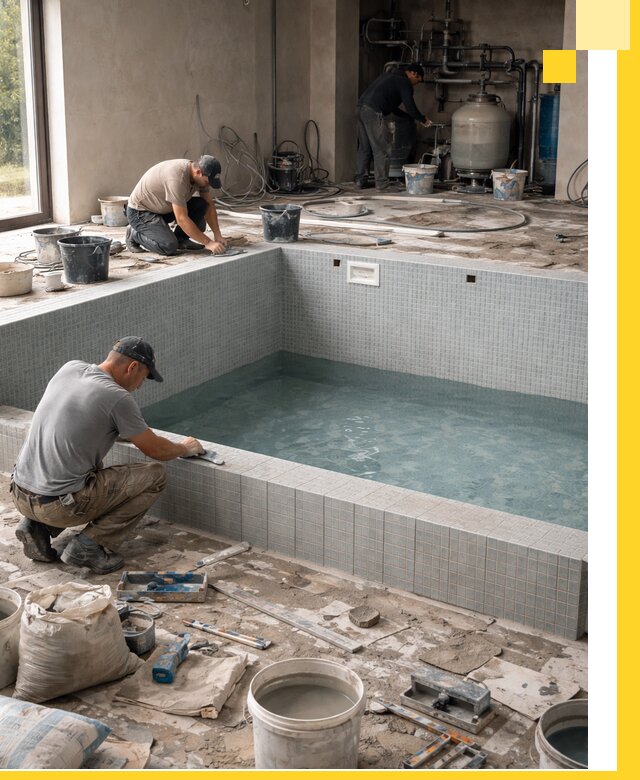 Строительство и монтаж бассейнов в помещении в Когалыме