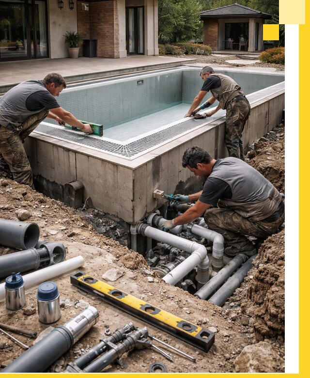 Строительство переливных бассейнов в Когалыме под ключ