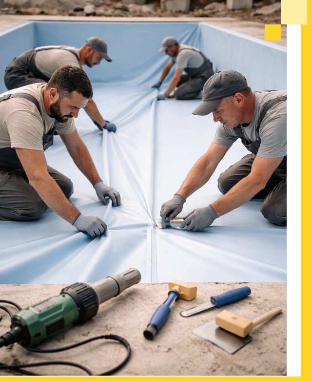 ПВХ пленка для бассейнов с монтажом и гарантией в Когалыме