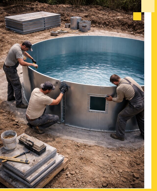 Круглые бассейны под ключ в Когалыме проектирование и монтаж