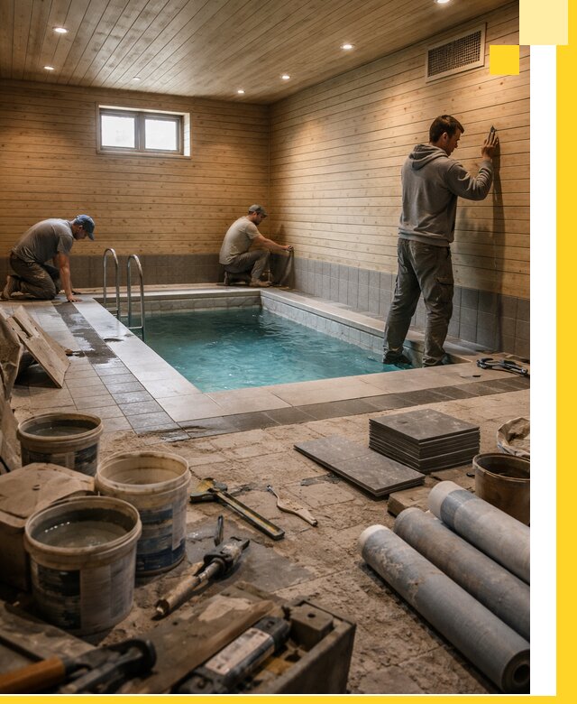 Строительство бани с бассейном и сауной под ключ в Когалыме