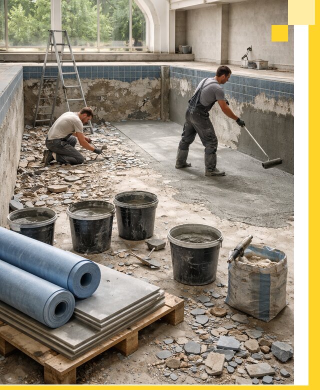 Реконструкция бассейнов в Когалыме: ремонт, гидроизоляция