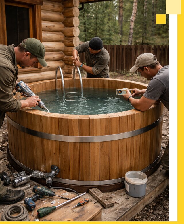 Строительство бань с купелью под ключ и отделкой в Когалыме