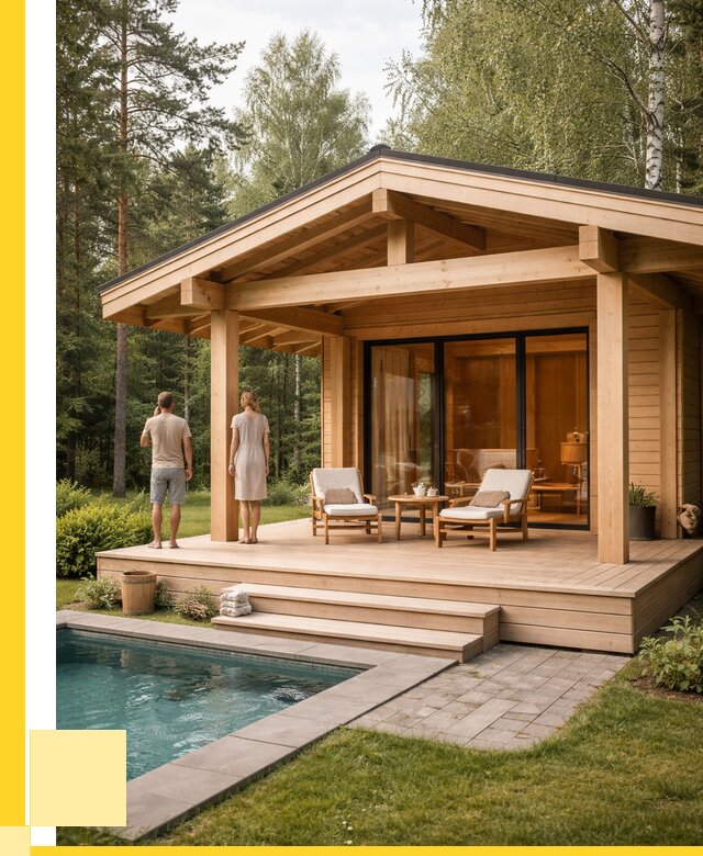 Бани с террасой под ключ в Когалыме от 620280 р. | ЭриданКгл