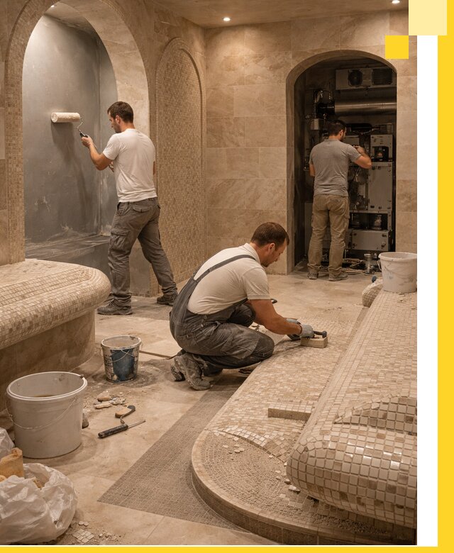 Строительство бани с хамамом и бассейном под ключ в Когалыме