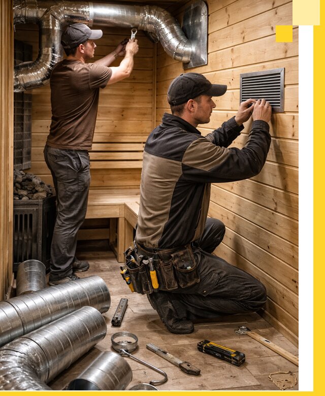 Проектирование и монтаж вентиляции бани в Когалыме под ключ