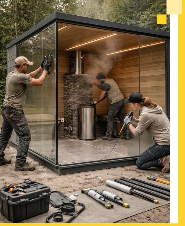 Проектирование и строительство стеклянных бань в Когалыме