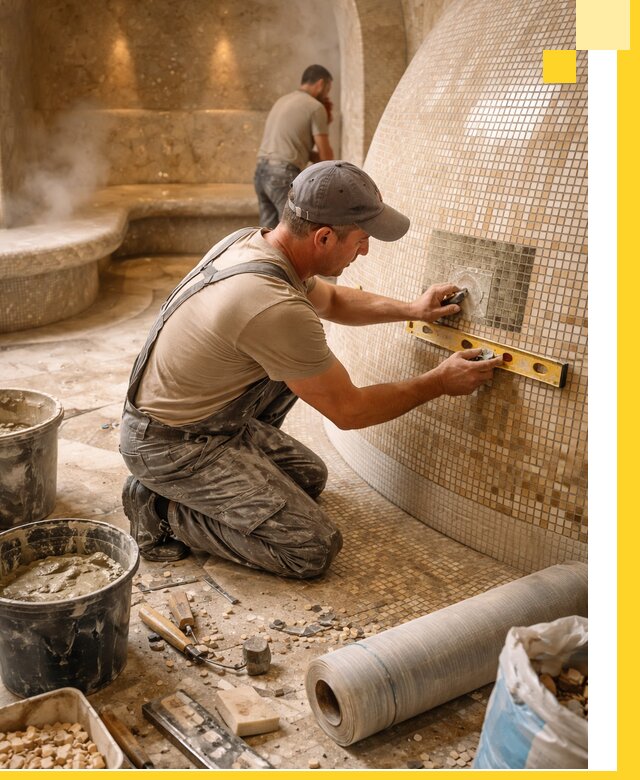 Хамам под ключ в Когалыме: проектирование, строительство, отделка